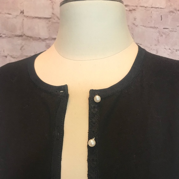 WHBM Black Cardi w/ Pearl buttons, size MP - Picture 4 of 6